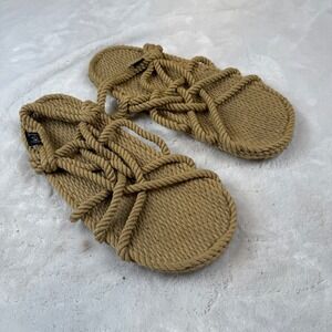Nomadic State of Mind JC Rope Sandals Mens Camel Tan Vegan Knotted Strappy Shoes